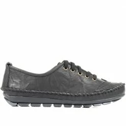 Pavers Wide Fit Leather Lace-Up Sneakers / 317 969