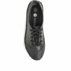 Pavers Wide Fit Leather Lace-Up Sneakers / 317 969