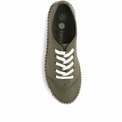 Pavers Wide Fit Leather Lace-Up Sneakers / 317 969