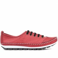 Pavers Wide Fit Leather Lace-Up Sneakers / 317 969