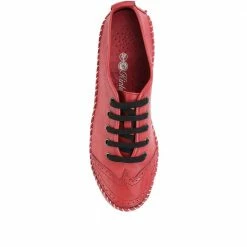 Pavers Wide Fit Leather Lace-Up Sneakers / 317 969