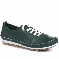 Pavers Wide Fit Leather Lace-Up Sneakers / 317 969