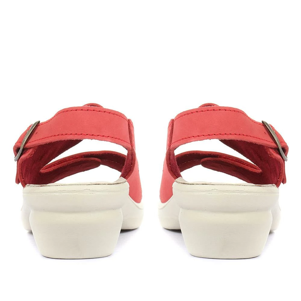 Pavers Slingbacks Ladies Red Dual-Strap Leather Sandal - POLY31007 / 317 664 / 317 664 25 Pavers Slingbacks Ladies Red Dual-Strap Leather Sandal - POLY31007 / 317 664 / 317 664