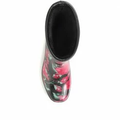 Pavers Floral Print Wellie Ankle Boot - FEI30008 / 316 230