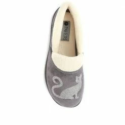 Pavers Wide Fit Women's Novelty Cat Slippers - QING32007 / 319 026