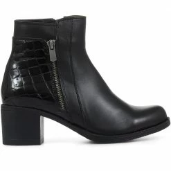 Bellissimo Leather Moc-Croc Ankle Boots - BELKARY32001 / 319 336
