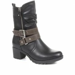 Pavers Ladies Black Slouch Ankle Boots - WBINS34061 / 320 458 / 320 458