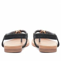 Bellissimo Women's Diamante Thong Sandals In Black - BELBAIZH31031 / 317 821 / 317 821