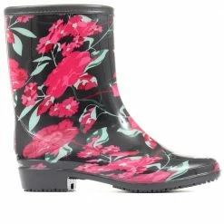 Pavers Floral Print Wellie Ankle Boot - FEI30008 / 316 230