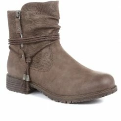 Pavers Ladies Slouch Ankle Boots With Rope Detail - WOIL34041 / 321 079 / 321 079