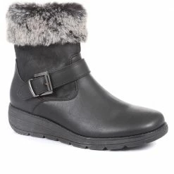 Pavers Faux Fur Trimmed Ankle Boots - WOIL34029 / 320 793
