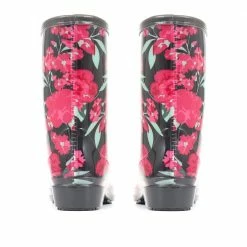 Pavers Floral Print Wellie Ankle Boot - FEI30008 / 316 230