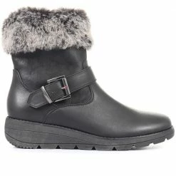Pavers Faux Fur Trimmed Ankle Boots - WOIL34029 / 320 793