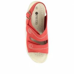 Pavers Slingbacks Ladies Red Dual-Strap Leather Sandal - POLY31007 / 317 664 / 317 664 56 Pavers Slingbacks Ladies Red Dual-Strap Leather Sandal - POLY31007 / 317 664 / 317 664