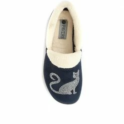 Pavers Wide Fit Women's Novelty Cat Slippers - QING32007 / 319 026