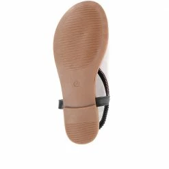 Bellissimo Women's Diamante Thong Sandals In Black - BELBAIZH31031 / 317 821 / 317 821