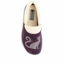 Pavers Wide Fit Women's Novelty Cat Slippers - QING32007 / 319 026