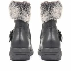 Pavers Faux Fur Trimmed Ankle Boots - WOIL34029 / 320 793