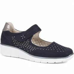 Pavers Embellished Wedge Heel Mary Janes - WOIL35001 / 321 713 Shoes