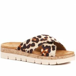 Bellissimo Sandals Leopard Print Platform Sliders - BELBAIZH35033 / 321 463