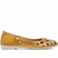 Pavers Wide Fit Leather Ballerina Pumps - KARY29015 / 315 056