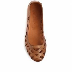 Pavers Wide Fit Leather Ballerina Pumps - KARY29015 / 315 056