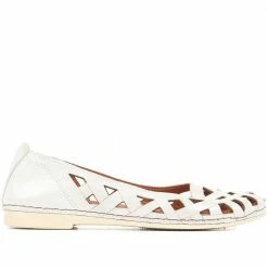 Pavers Wide Fit Leather Ballerina Pumps - KARY29015 / 315 056