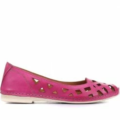 Pavers Wide Fit Leather Ballerina Pumps - KARY29015 / 315 056