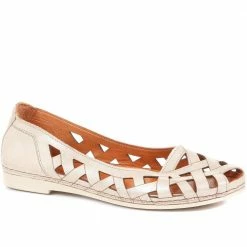 Pavers Wide Fit Leather Ballerina Pumps - KARY29015 / 315 056