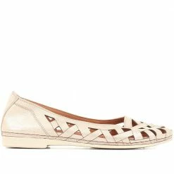 Pavers Wide Fit Leather Ballerina Pumps - KARY29015 / 315 056