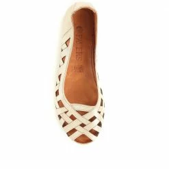 Pavers Wide Fit Leather Ballerina Pumps - KARY29015 / 315 056