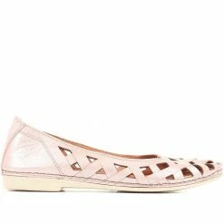 Pavers Wide Fit Leather Ballerina Pumps - KARY29015 / 315 056