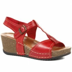 Fly Flot Leather Wedge Sandals - FLY35115 / 322 207