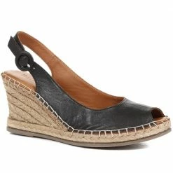 Bellissimo Leather Slingback Wedge Sandals - BELMET35013 / 322 389