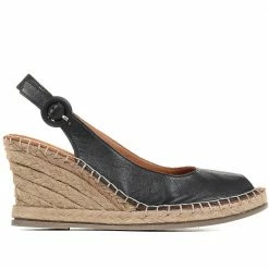 Bellissimo Leather Slingback Wedge Sandals - BELMET35013 / 322 389