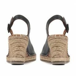 Bellissimo Leather Slingback Wedge Sandals - BELMET35013 / 322 389