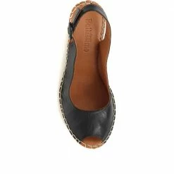 Bellissimo Leather Slingback Wedge Sandals - BELMET35013 / 322 389