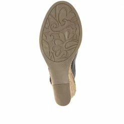 Bellissimo Leather Slingback Wedge Sandals - BELMET35013 / 322 389