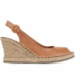 Bellissimo Leather Slingback Wedge Sandals - BELMET35013 / 322 389