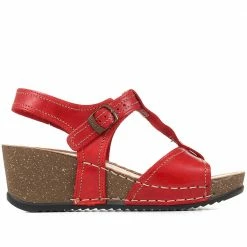 Fly Flot Leather Wedge Sandals - FLY35115 / 322 207