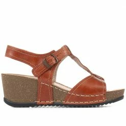 Fly Flot Leather Wedge Sandals - FLY35115 / 322 207