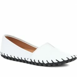 Ladies White Leather Loafers By Pavers - KARY25006 / 309 827 / 309 827 47 Ladies White Leather Loafers By Pavers - KARY25006 / 309 827 / 309 827