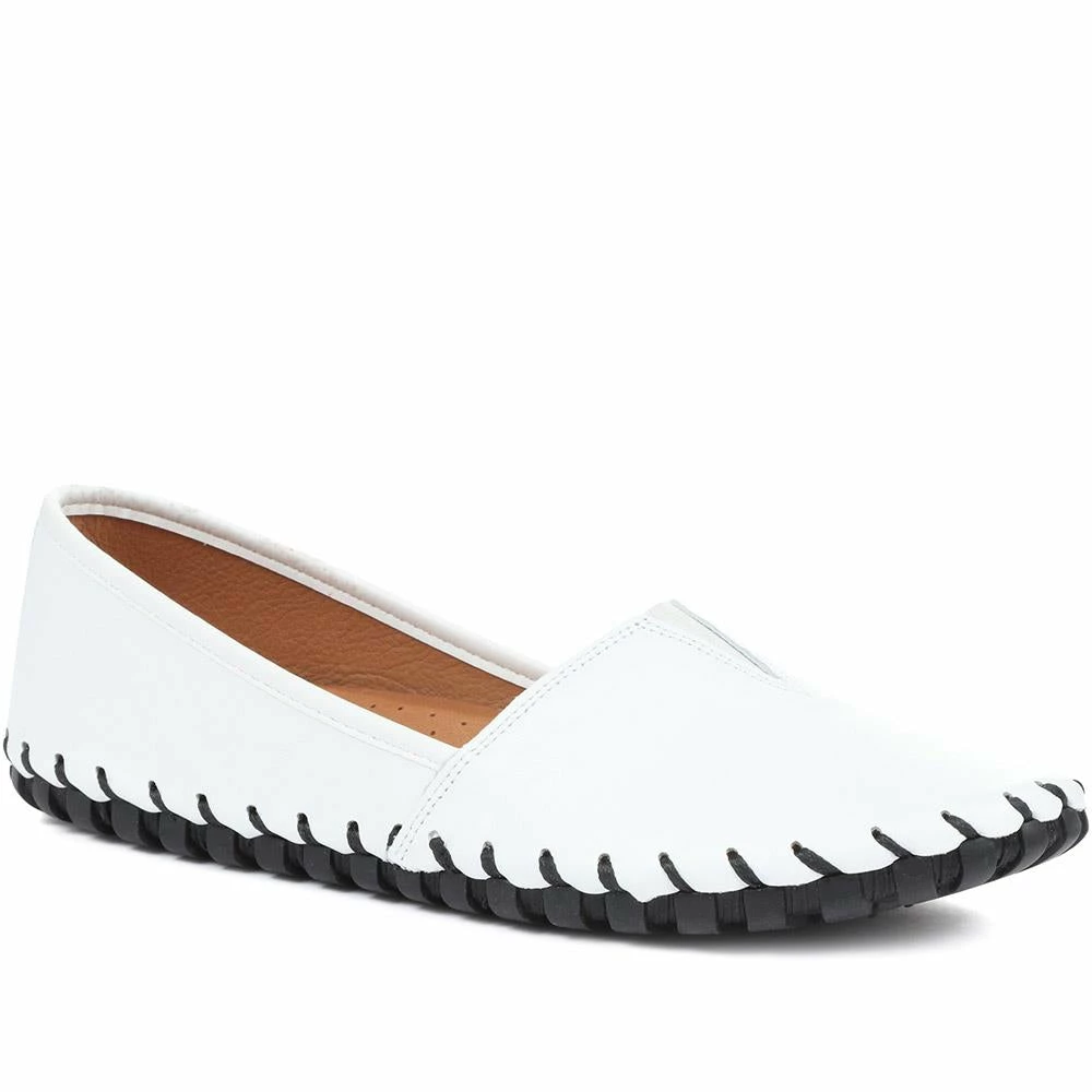 Ladies White Leather Loafers By Pavers - KARY25006 / 309 827 / 309 827 3 Ladies White Leather Loafers By Pavers - KARY25006 / 309 827 / 309 827