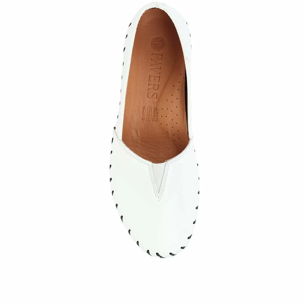 Ladies White Leather Loafers By Pavers - KARY25006 / 309 827 / 309 827 17 Ladies White Leather Loafers By Pavers - KARY25006 / 309 827 / 309 827