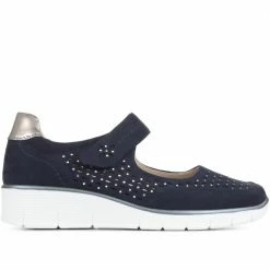 Pavers Embellished Wedge Heel Mary Janes - WOIL35001 / 321 713 Shoes