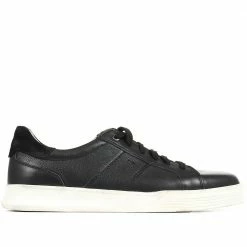 Pavers Wide Fit Leather Lace-Up Trainers - PARK35001 / 321 561