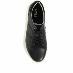Pavers Wide Fit Leather Lace-Up Trainers - PARK35001 / 321 561