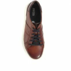 Pavers Wide Fit Leather Lace-Up Trainers - PARK35001 / 321 561