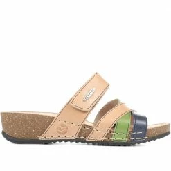 Fly Flot Leather Cross-Strap Mule Sandal - FLY35001 / 321 261