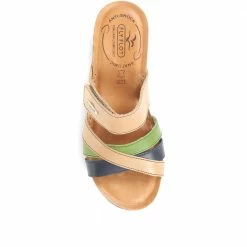 Fly Flot Leather Cross-Strap Mule Sandal - FLY35001 / 321 261